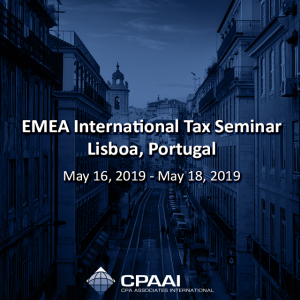 EMEA International Tax Seminar – Lisbon Portugal May 16, 2019 – May 18, 2019
